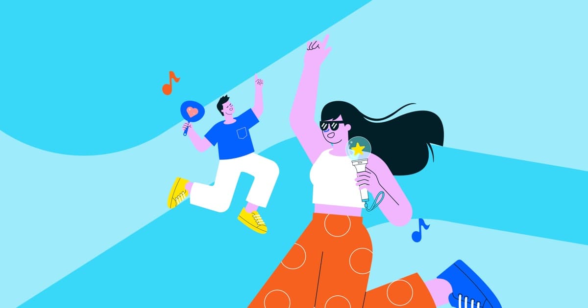 KKBOX App Store feature illustration with music fans