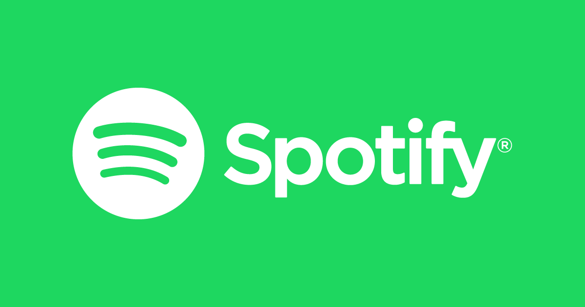 Spotify promotional banner with a white wordmark on green